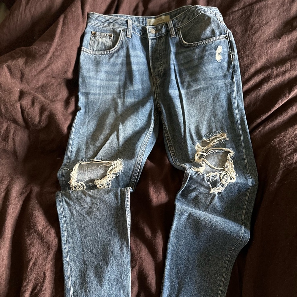 Topshop Moto Hayden Boyfriend Distressed Women Jeans